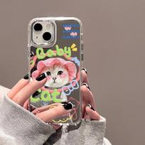 Mobiliųjų telefonų dėklai iPhone 11 13 XR 15 Pro Max 12 14 Pro Max Case iPhone 16 XS Max veidrodinis apsauginis dėklas Veidrodis išskirtinis animacinis filmas, atsparus vandeniui iPhone 11 Pro Max sidabro smėlio spalvos
