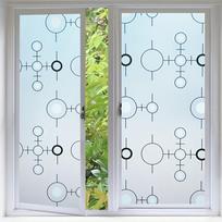 1 roll self-adhesive black and white circle pattern window privacy insulation film, UV protection, opaque window stickers 5m gray