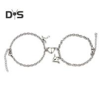 1 pora poros apyrankės, reguliuojamo dydžio, širdelės magnetinio siurbimo dizaino apyrankė, širdelės formos derančios riešo juostelės 1 Pair