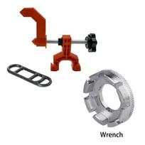 1Set Mini Bicycle Wheel Truing Stand Bike Rims Adjustment Tools MTB Road Bike Wheel Repair Tools with Wrench Cycling Accessories Stand+Band+wrench oranžinė