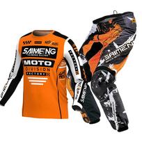 motokroso pavarų komplektas vaikams 4 5 6 7 8 9 10 11 12 13 metų Jaunimas vaikas Motociklas berniukas Mergaitė Jersey Pant Kits lenktyninis kostiumas Visureigis Enduro MX MTB S-20 orange