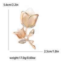Fashion Alloy Rhinestone Tulip Brooch Creative Versatile Women'S Suit Coat Corsage Ornament Pin beige