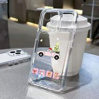 Kalėdinis telefono dėklas iPhone 11 13 XR 15 Pro Max 12 16 Pro Max iPhone 14 7 8 Plus XS Max Samsung A15 A55 A05 Redmi 12 13C 13 Huawei Mate 30 40 iPhone 15 balta