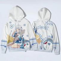 Fashion Autumn Sweater Shark Girl Ka Wugula GawrGura Two Dimensional Peripheral Jacket Clothes Hooded 3D Printing Comfortable L