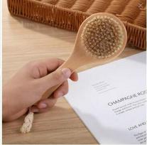 Hemu kiaulių plaukų vonios šepetys – ilga / trumpa rankena, apvali galvutė, masažo ir šveitimo funkcijos 10106 Bath Brush 25*8cm brown