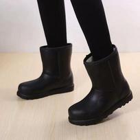 Women's Winter Warm Short Tube Snow Boots Casual Waterproof Velvet Rain Boots Solid Color Washing Work Shoes 36-41 36(one size smaller) juoda