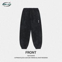 Autumn/Winter Men'S Casual Pants American Trendy Rascal Street New Style Sports Pants Drawstring Heavy Weight Strap Foot Guard Pants Men M juoda