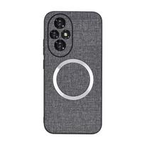 Prabangus Magsafe magnetinis paprastas odinis dėklas Honor 200 Pro 200 Lite 100 Pro, belaidžio įkrovimo, atsparus smūgiams, verslo, pilnos apsaugos dangtelis For Honor 200 Pro pilka spalva