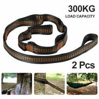 Polyester Straps Reinforced For Outdoor Camping Black Hammock Straps 5 Ring High Load-bearing Barb 2pcs oranžinė