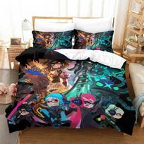 Splatoon 3 Bedding Set Single Twin Full Queen King Size Bed Set Adult Kid Bedroom Duvet cover Sets 3D Print Anime bed sheet set EU Single 135x200cm black