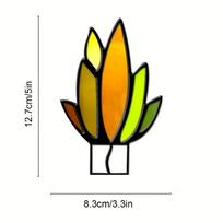 1pc Agave Plant Pot Plate Garden Insert Flower Fruit and Vegetable Mark Plate Bonsai Decoration orange