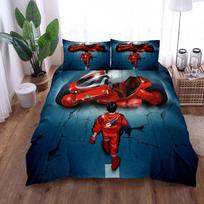Akira And His Bike Duvet Cover Set UK Single Double King US Twin Full Queen Size Anime Bed Linen Set EU single(135x200cm)