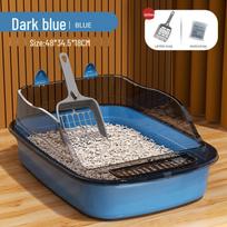 Sustorinta Didelė Katės Kraiko Dėžė Apsaugai nuo Taškymosi su Semtuvėliu Includes Extra Large Cat Litter Scoop gray