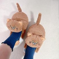Pūkuotos baltos katės šlepetės vyrams Footsie kačiuko kailio mulai namų batai Cuddle Kitty šlepetės vyrui vyriškos patalpų katės miegamosios šlepetės šlepetės One Size chaki