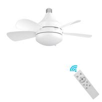 E27 sriegio galvutė LED 20W Ventiliatoriaus šviestuvas Nuotolinio valdymo pultelis Trijų spalvų pritemdymas Nuimamas ventiliatoriaus lapas Svetainė Miegamasis Mažas ventiliatoriaus šviestuvas balta