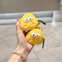Dėklas Airpods Pro 2-os kartos, Mielas 3D animacinis geltonas sūris su didelėmis akimis For Airpods Pro dėklas, Silikoninis ausinių dangtelis vaikui for airpods 1 2 yellow