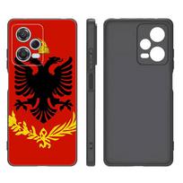 Albanijos Vėliavos Simbolis Juodas Silikoninis Telefono Dėklas Skirtas Xiaomi Redmi Note 9 10 11 11S 11T 12 13 Pro 5G Plus 9S 10S 12S Redmi Note 12 4G