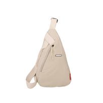 Simple monochromatic nylon crossbody bag for women  waist with zipper  soft chest bag  multifunctional  casual gray