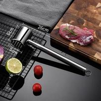 304 Stainless Steel Meat Hammer Loose Meat Tenderizer Household Steak Pork Chicken Breast Cooking Tools Kitchen Gadgets as shown black