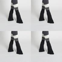 4 Pairs Women Mid-tube Pilates Socks Five Toe Silicone Non-Slip Gradient Socks Breathable Ballet Dance Ladies Fitness Sports Cotton Socks 4 Pairs juoda