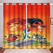 Lion King Dustproof 100% Polyester Blackout Curtains Curtains For Living Room Bedroom Drapes Home Decor 100x140cm&Grommet Top yellow