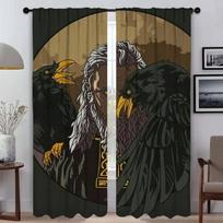 Elegant Room Curtains 2 Pieces Vikings Odins Ravens Muninn Curtains for Bedroom Partition Living Room Curtain Shades Kitchen W50xH70cmx2pcs-CL