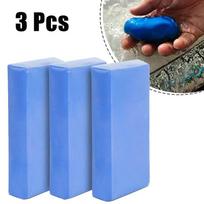 3 Pcs Car Clay Cleaning Bar Car Detailing Waxing Polish Treatment Fine Grade Car Wash Mud For Glass Stains Rust Oil Car Accessor CHINA blue