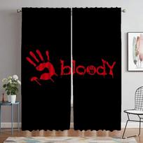 Bloody Shades Blackout Curtain for Room 2 Panel Anti-mosquito Curtains Home Interior Curtains Halloween Decoration Partition W50xH70cmx2pcs-CL