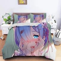 3D Printed Anime Re Zero Ram Rem Bedding Set Duvet Cover Bedroom Comforter Single Twin King _Size Quilt Cover Home Textiles 70x133cm 2pcs
