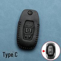 BYD Song Plus Key Cover for Qin, DMI, Dolphin, Yuan, Han, Tang, New Energy Models - Leather Car Key Bag Type C, Single key cover + anti-lost number plate