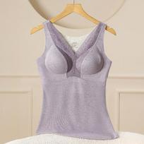 Women's Thermal Underwear: German Velvet Silk Ribbon Bra with Chest Pad and Cashmere Warmth for Fall & Winter XXL 135-153 catties (90ABC)