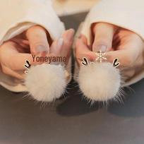 Elegant Deer Antler Hairball Earrings for Women - Autumn/Winter Niche Design 2025 Elk fur ball brown