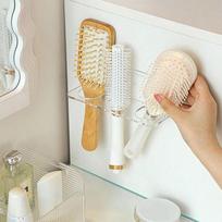 1pc Multifunctional Bathroom Comb Holder Shelf Wall-Mounted Storage Box, No Drilling Required 1pc Single Hole