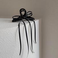 Super Fairy Streamer Bow Grab Clip Female Versatile Temperament Fashion Shark Clip Back Head Hair Clip black