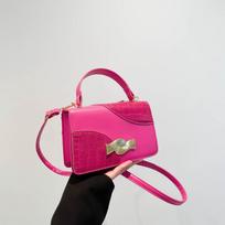 Bag Women'S Tide Fashion Women'S Chain Single Shoulder High Value Niche Crossbody Chain Small Square Bag rožinė raudona spalva