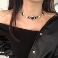 Y2K Black Diamond Punk Choker Necklace Sweet Cool Mine Department Goth Heavy Industry Niche Design Ya
