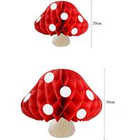 3 vnt grybų korio rutuliukai – ištraukti popieriniai žibintai – vakarėlio dekoracijos, 20/30 cm 20cm raudona