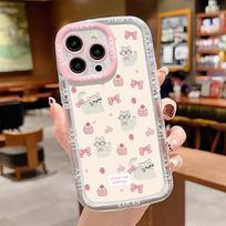 Mobiliųjų telefonų dėklai iPhone 11 13 XR 15 Pro Max 12 14 Pro Max dėklas iPhone 16 7 Plus 8 Plus XS Max Animacinis raštas Apsauga nuo kritimo Atspari smūgiams iPhone 6&6s balta