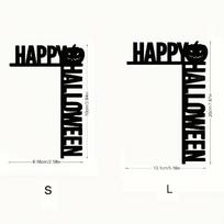 1Set/2pcs Halloween 3D three-dimensional happy halloween acrylic mirror sticker, switch door decoration wall sticker, Halloween house party decoration Pack of 2 white