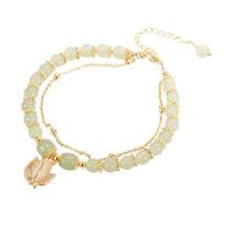 Glass Beads Bracelet for Women Tulip Pendant Bracelet Adjustable Alloy Bracelet Female Jewelry Birthday beige