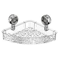 Wall Mounted Organizer Shelf Glacier Pattern No Drill Clear Wall Caddy Multifunctional Suction Shower Caddy for Bathroom Kitchen