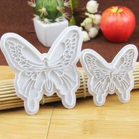 2Pcs Butterfly Cookie Mold Plunger Cutters Cake Fondant Mould Dough Ice Pastry Slicer Baking Tools AVE