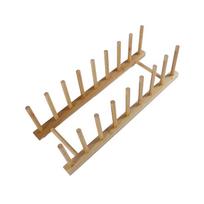 Drainer Folding Dish Drying Rack Easy Clean Durable Practical Plate Home Kitchen 2 Tier Gifts Retro Natural Bamboo Restaurant beige