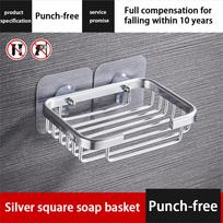 1 Piece Wall-Mounted Soap Dish No-Drill Bathroom Shelf Bathroom Storage Shelf for Toiletries Suitable for Toilets Shower Areas
