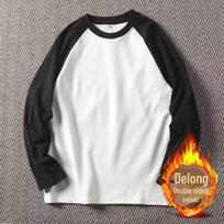 2024 Youth German Velvet Raglan Long-Sleeve Men's Casual Warm Top 4XL balta