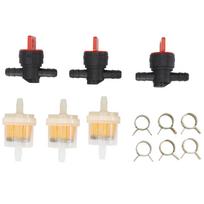 G1/4 Gas Tank Shut Cut Off Valve Filter Clamp Kit for Garden Brush Cutter Lawn Mower Carburetor beige