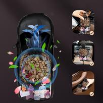 Car Sachet Bag Long Lasting Odor Absorber Air Fresheners Hanging Sachet for Car Home Lemon black