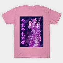 T Shirt Women Jotaro Kujo Vaporwave Crusader Harajuku Print Kawaii Tshirt Summer Short Sleeve Female T-Shirt Top Tee S rožinė