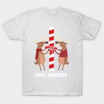 T Shirt Women Christmas Reindeer Pole Dancers Harajuku Print Kawaii Tshirt Summer Short Sleeve Female T-Shirt Top Tee S balta