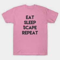 T Shirt Women Eat Sleep Scape And Repeat Red Harajuku Print Kawaii Tshirt Summer Short Sleeve Female T-Shirt Top Tee S